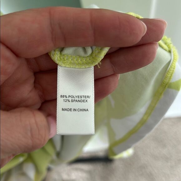 Cuddl Duds Flexwear Hi-Low Hem Tank Maxi Dress - Lime Green Floral - Picture 4 of 5